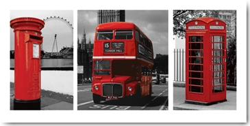 Reprodukce - Fotografie - London (Red Triptych), Pyramid Studios