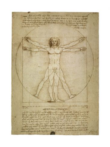 Reprodukce - Renesance - L´uomo vitruviano, Leonardo da Vinci