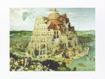 Reprodukce - Renesance - The Tower of Babel, 1563, Pieter d. Ä. Brueghel