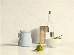 Reprodukce - Zátiší - Two Pears, Bottle, Can and Jug, Willem de Bont